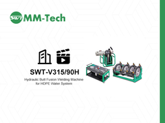 350 মিমি প্লাস্টিকের পিই পাইপ বিট ফিউশন ওয়েল্ডিং মেশিন জল সিস্টেম অপারেশন প্রদর্শন জন্য